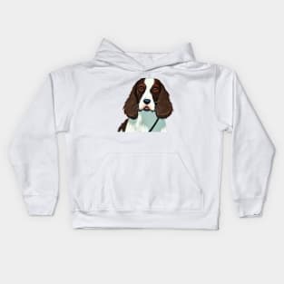 Classic Welsh Springer Spaniel Dog Sitting Watching You Kids Hoodie